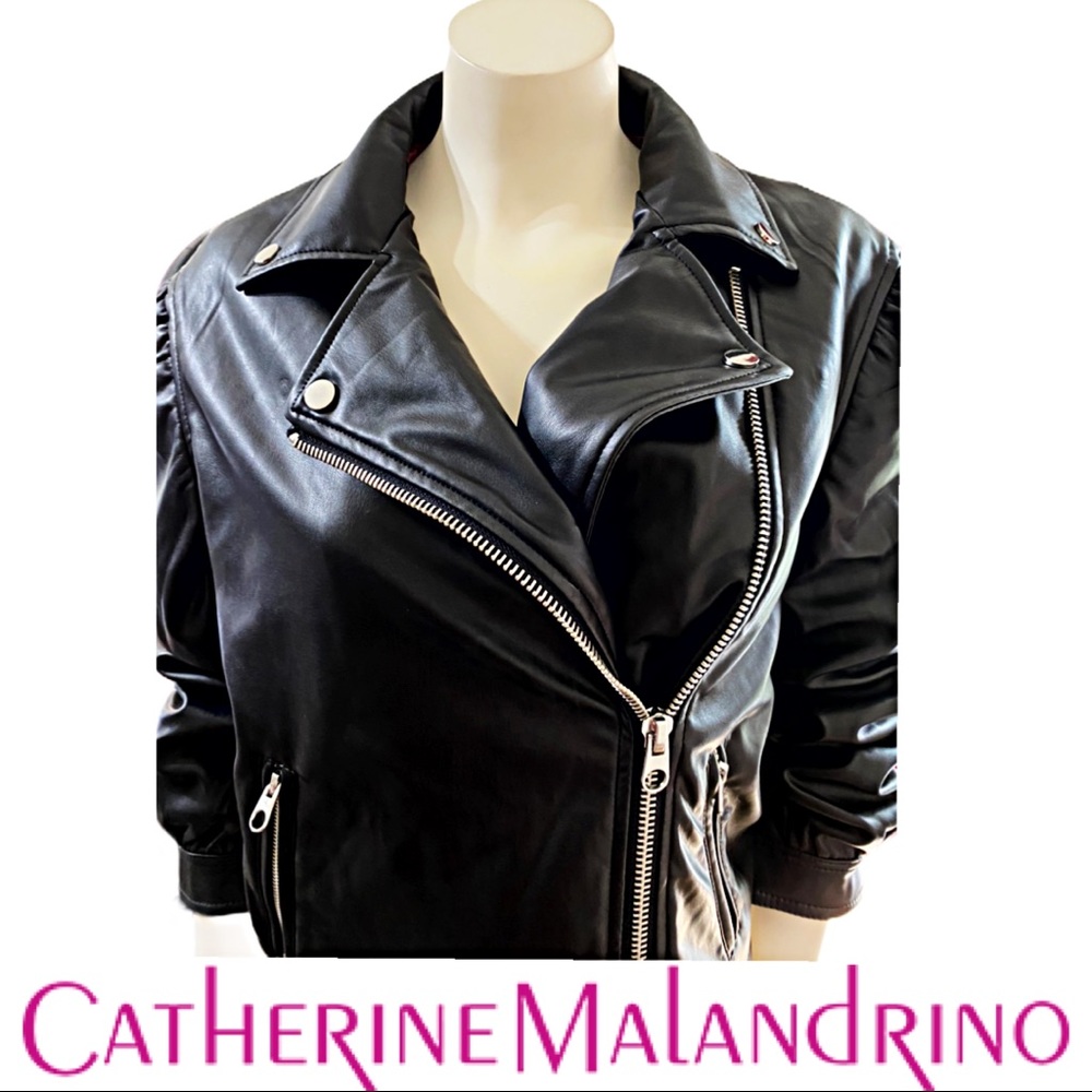 Catherine Malandrino Black Leather Jacket New